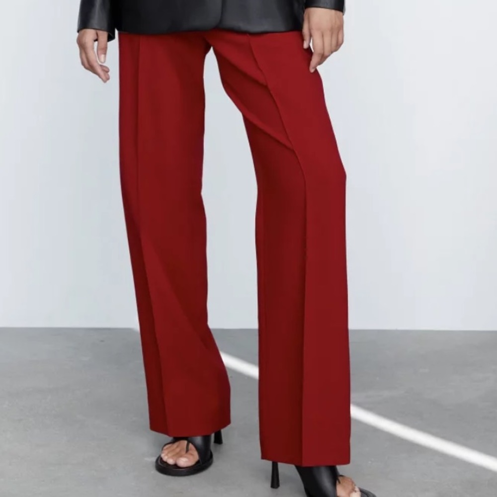 Deep red Zara pant. Business style and high waisted. Very elegant.